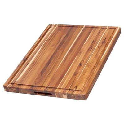 Teakhaus Carving Board - Large Wood Cutting Board with Juice Groove and Grip Handles - Reversible Teak Edge Grain Wood - Knife Friendly - FSC Certifie