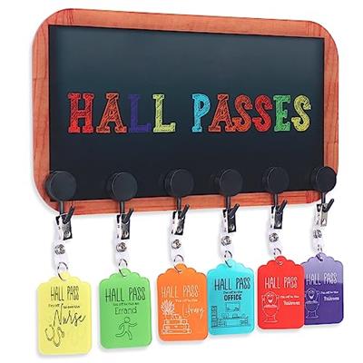 ABAMERICA Hall Passes For Classrooms With Breakaway Lanyard, Bathroom Passes For Classroom Designed In Usa With Acrylic Plate Lifetime Quality Assuran