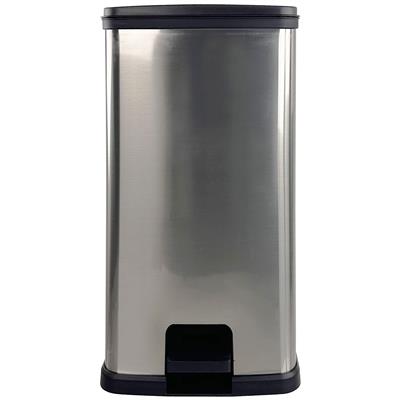 Mainstays 13.2 Gallon Trash Can. Plastic Rectangular Step Kitchen Trash Can, Silver - Walmart.com