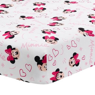 Lambs & Ivy Minnie Mouse Love Fitted Crib Sheet : Target