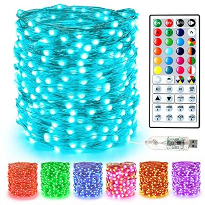 BrizLabs USB Fairy String Lights, 33ft 100 LED Color Changing Christmas Fairy Lights with Remote Timer, USB Powered Plugin RGB Multi Colored Dimmable