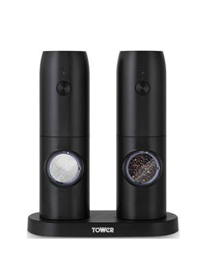 Rechargeable Salt and Pepper Mills in Black