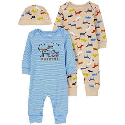 Baby Boy Carters Coveralls & Hat Set