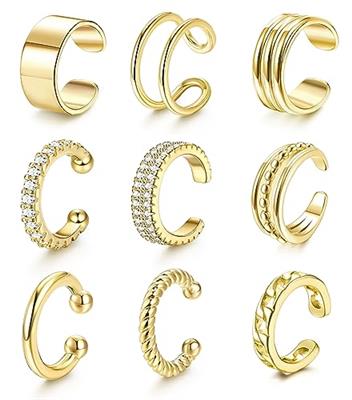 LOLIAS Ear Cuff Earrings for Women Non Piercing Gold Ear Cuffs 14K Gold Plated Ear Cuff for Non Pierced Ears Clip on Cartilage Earring Fake Earrings