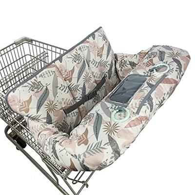 Shopping Cart Cover for Baby, 2 in 1 High Chair Cover for Restaurant seat & Grocery Cart Cover for Babies, Thick Padded with Clear Phone Pouch, Machin