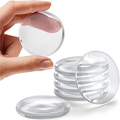 Strongest Wall Door Handle Stopper 2 Set. 6 Pieces of Clear Rubber Knob, Round Wall Shield Cushion. Guard Door Bumper Wall Protector Silencer. Self A