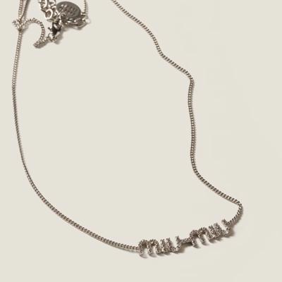 (Want Most) Steel/crystal Metal Necklace With Crystals | Miu Miu - United Kingdom