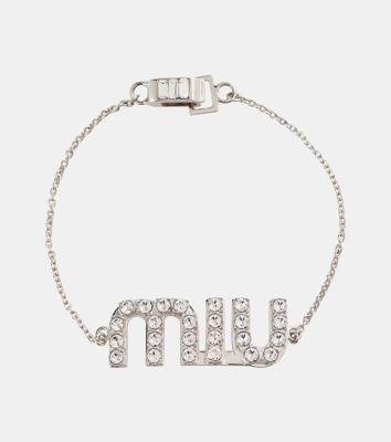 (Want Most) Miu Miu | Crystal-embellished logo bracelet