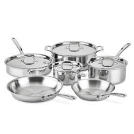 10 Piece Pots and Pans Set - D3 Everyday Stainless | All-Clad