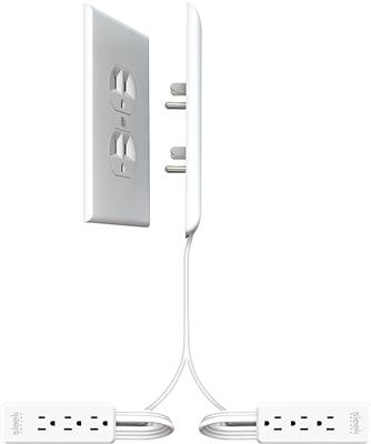 Amazon.com: Sleek Socket - The Original & Patented Dual Side-by-Side Ultra-Thin Outlet Concealer w/Cord Concealer Kits, Two 3 Outlet Power Strips, Two