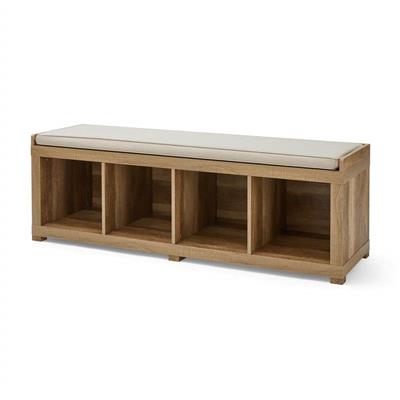 Cougar Home 20 in. H x 58 in. W Weathered 4-Cube Storage Shoe Storage Bench