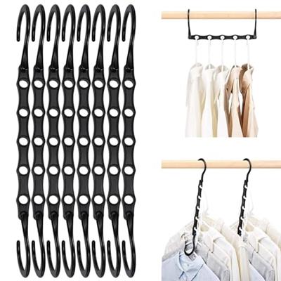 HOUSE DAY Closet Organizers and Storage, Magic Hangers Space Saving Clothes Hangers, Smart Space Saver Sturdy Plastic Hangers with 5 Holes for Heavy C