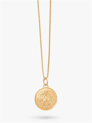 Rachel Jackson London Personalised Zodiac Art Coin Necklace, Gold, Virgo at John Lewis & Partners