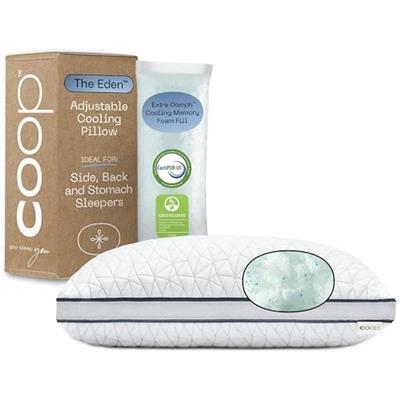 Coop Home Goods The Eden Cool Adjustable Pillow, King Size - Adjustable Memory Foam with Gel Infusion - Soft Breathable Lulltra Fabric - Ideal for All