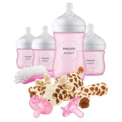 Philips Avent Natural Baby Bottle With Natural Response Nipple Baby Gift Set With Snuggle - Pink - 8pc : Target