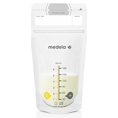 Medela Breast Milk Storage Bags, 100 Count, Ready to Use Breastmilk Bags for Breastfeeding, Self Standing Bag, Space Saving Flat Profile, Hygienically