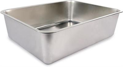 ALLFORPAWS Go Fresh Stainless Steel Base Cat Litter Box, 23.4 x 15.6 x 5.9-in - Chewy.com