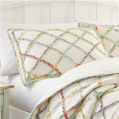 Laura Ashley Ruffled Garden Multicolor Standard Pillow Sham
