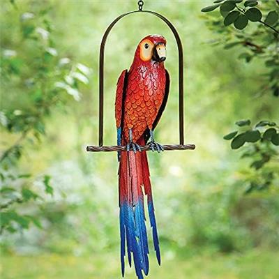 Amazon.com: 25 Inch Hand Painted Wooden Toucan Bird Hanging Statue RED Blue : Home & Kitchen