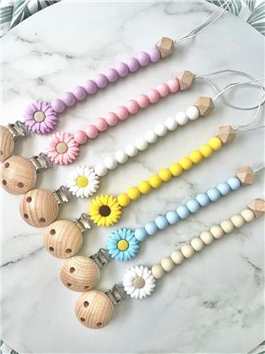 Silicone Beaded Flower Dummy Chain – Beads & Bubs