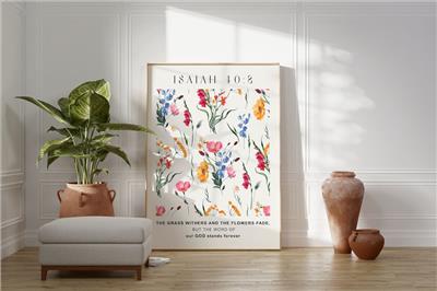 Isaiah 40 Floral Pattern Printed & Shipped Modern Scripture Decor Bible Verse Prints Christian Home Decor Christian Faith Poster - Etsy UK