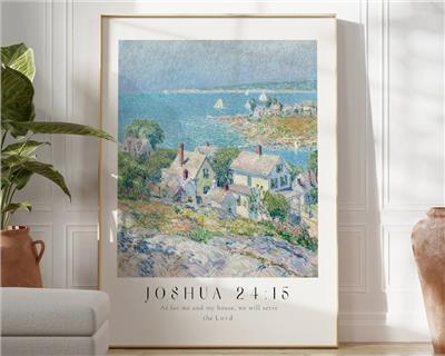 As for Me and My House We Will Serve the Lord Poster, Childe Hassam, Bible Verse Prints, Modern Christian Home Decor, Christian Faith Poster - Etsy UK