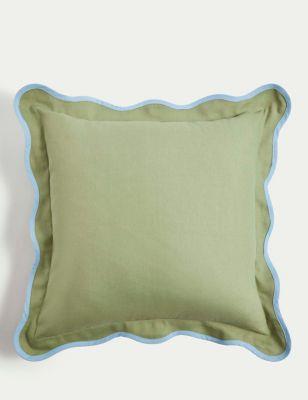 Pure Cotton Scallop Trim Cushion | M&S Collection | M&S