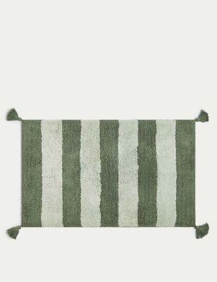 Pure Cotton Striped Bath Mat | M&S Collection | M&S
