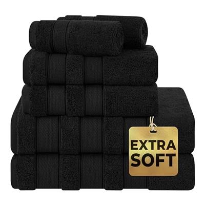 American Soft Linen Salem Bath Towel Set, 6 Piece Towels for Bathroom, 100% Turkish Combed Zero Twist Cotton, 2 Bath Towels 2 Hand Towels 2 Washcloths
