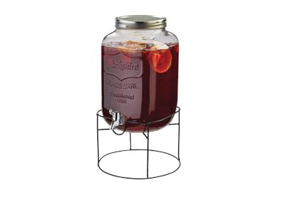 MASTER Chef Mason Glass Jar Reusable Dispenser with Stand, Clear, 8-L, for Christmas/Thanksgiving/Ne