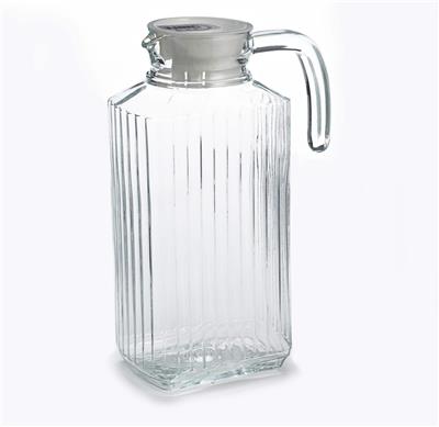 H2K Glass Reusable Pitcher, Clear, 1.85-L, for Christmas/Thanksgiving/New Years Eve/Birthday Party