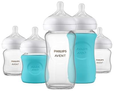 Philips Avent GLASS Natural Baby Bottle with Natural Response Nipple, Clear, 4oz, 4pk