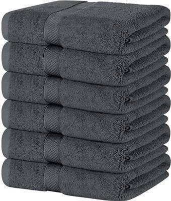 Utopia Towels 6 Pack Medium Bath Towel Set, 100% Ring Spun Cotton (24 x 48 Inches) Medium Lightweight and Highly Absorbent Quick Drying Towels, Premiu