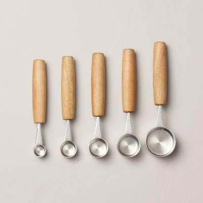 5pc Wood & Stainless Steel Measuring Spoons - Hearth & Handâ„¢ With Magnolia : Target