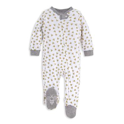 Honey Bee Organic Baby Zip Front Loose Fit Footed Sleep & Play - 6-9 Months