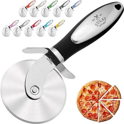Amazon.com: Zulay Kitchen Premium Pizza Cutter - Durable Stainless Steel Pizza Cutter Wheel - Easy-to-Clean, Easy-to-Use Pizza Slicer - Super Sharp wi