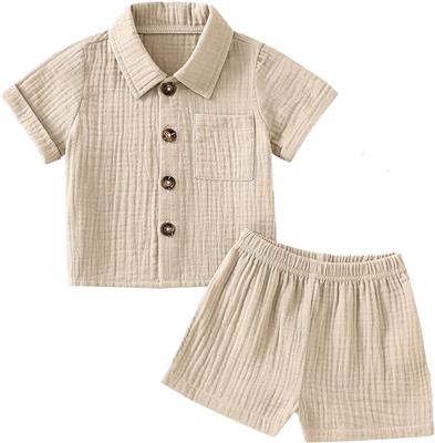 Amazon.com: Baby Boys Clothes Set Toddler Infant Boys Button-down Shirt Tops   Cotton Gauze Shorts Summer Outfit 2PCS with Pockets: Clothing, Shoes &