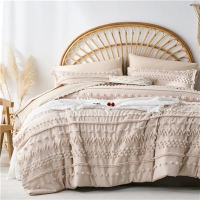 7 Pieces Tufted Boho Shabby Chic Comforter and Sheet Set