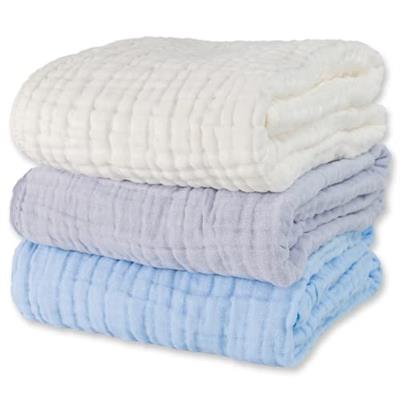 WinReal Muslin Baby Bath Towels Set 3 Pack Ultra Soft and Absorbent Baby Towels Infant Toddler Blanket Towel 6-Layer Natural Cotton Towel Suitable for