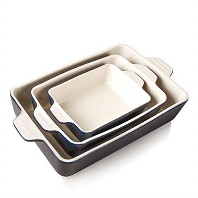 Sweejar Ceramic Bakeware Set, Rectangular Baking Dish Lasagna Pans for Cooking, Kitchen, Cake Dinner, Banquet and Daily Use, 11.8 x 7.8 x 2.76 Inches