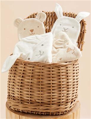 Hooded Towel - Wheat Melange Bear - Purebaby