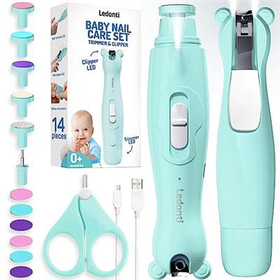 Baby Nail Clippers with Light - Baby Nail Trimmer Electric Rechargeable, Electric Nail File Baby for Newborn, Infant, Toddler, Kids