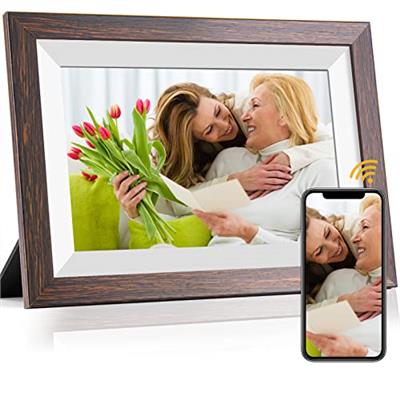 WiFi Digital Picture Frame 10.1 Inch Smart Digital Photo Frame with IPS Touch Screen HD Display, 16GB Storage Easy Setup to Share Photos or Videos Any