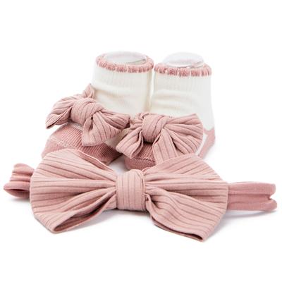 Sodorable 2 Piece Rib Bow Headwrap and Booties Set