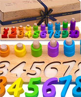 Jaques of London Montessori Toys for 2 Year Olds Wooden Toys Educational Number Blocks | Ideal for 3 Year Olds and Up | Fostering Counting Skills and