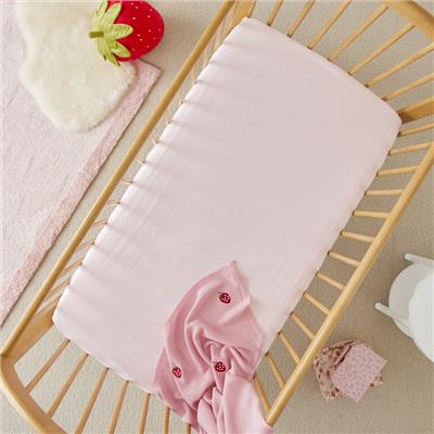 Adairs Baby - Stonewashed Cotton Marshmallow Pink Baby Fitted Sheets 2pk | Adairs