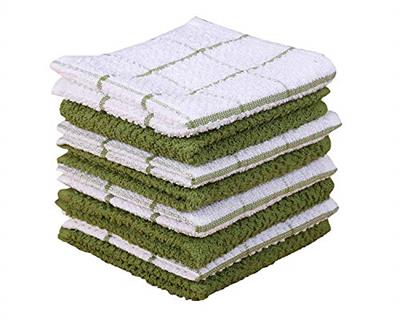 AMOUR INFINI Terry Dish Cloths Set of 8 Highly Absorbent Super Soft Quick Drying 12x12 Inch Dishcloths for Kitchen Cleaning & Drying Dishes Lint Free