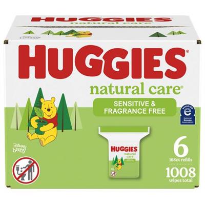 Huggies Natural Care Sensitive Baby Wipes, UNSCENTED, 6 Refill Packs, 1,008 Wipes, 1008 Wipes - Walmart.ca