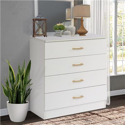 White 4-Drawer Wood Dressers for Bedroom - Walmart.com