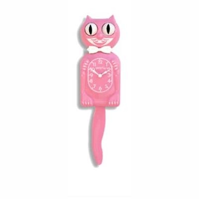 Pink Satin Kitty-Cat Klock (12.75 high) - Kit-Cat Klock